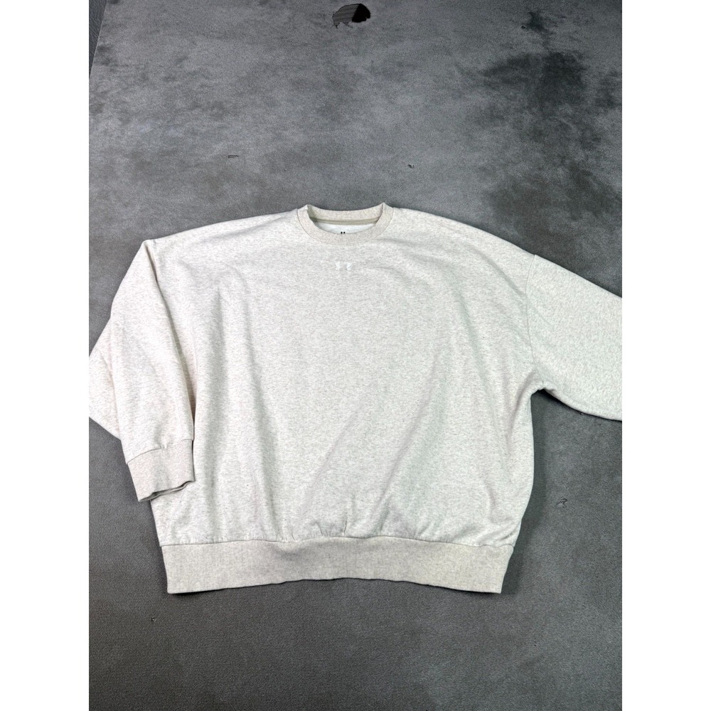 Under Armour Sweatshirt Mens Large Heather Gray Knit Cotton Pullover Outerwear